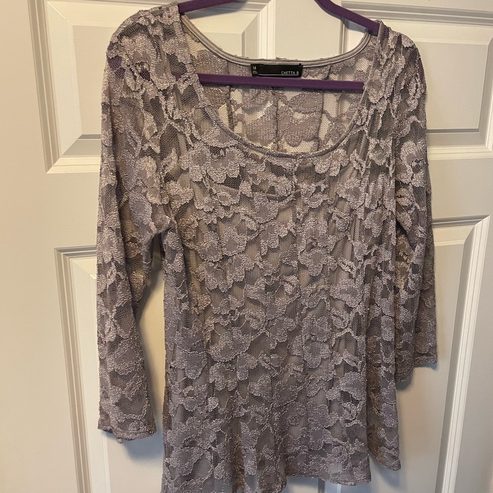 Special occasion long sleeve lace top.
